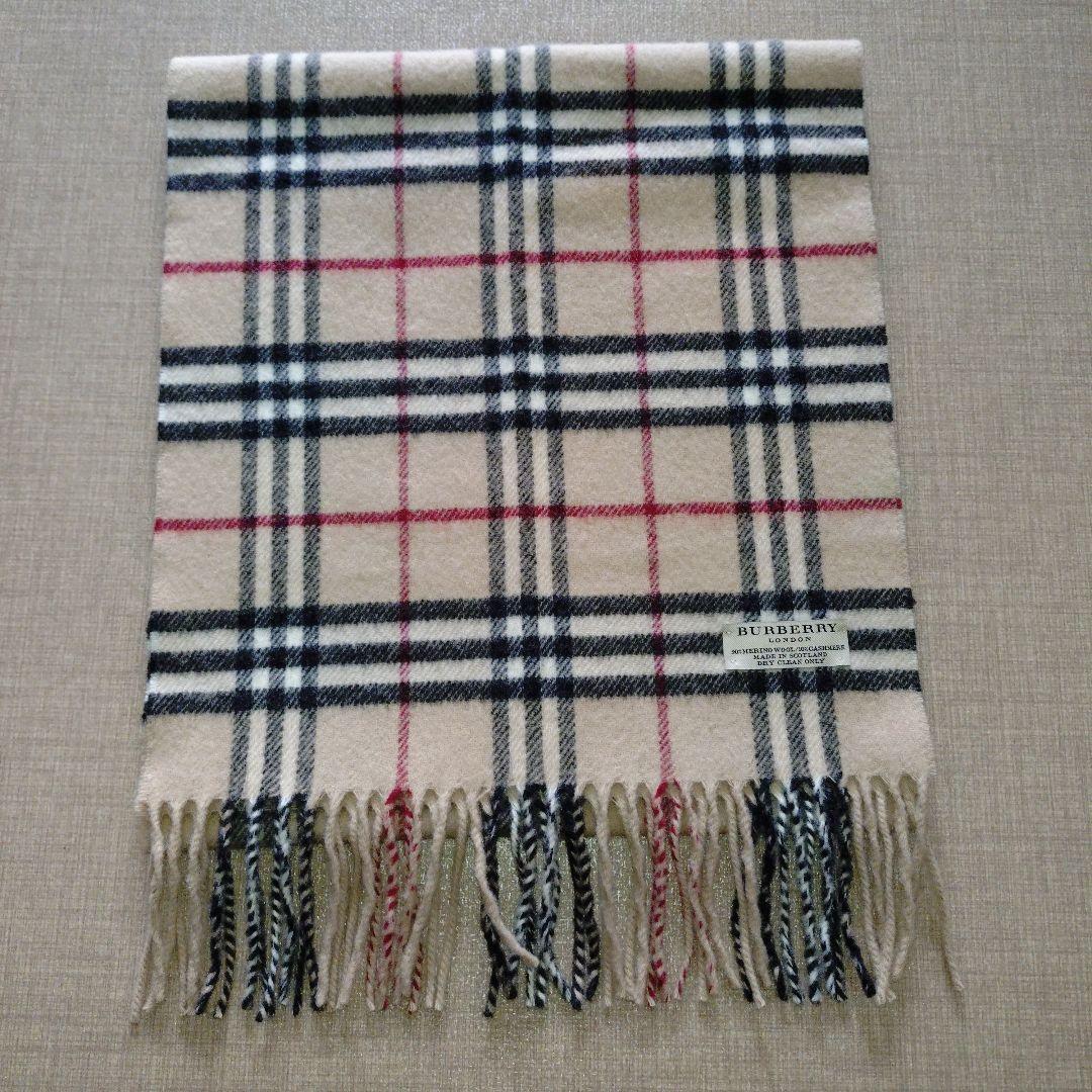 人気 BURBERRY バーバリー カシミヤ ウール マフラー チェック