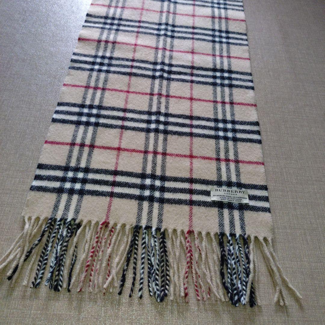 人気 BURBERRY バーバリー カシミヤ ウール マフラー チェック