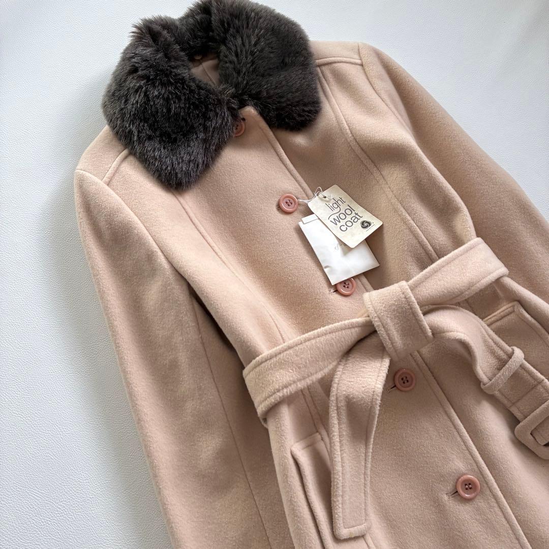 ◆新品◆エフデ◆カシミヤ混上質ロングコート◆ベージュ◆ステンカラー◆M◆