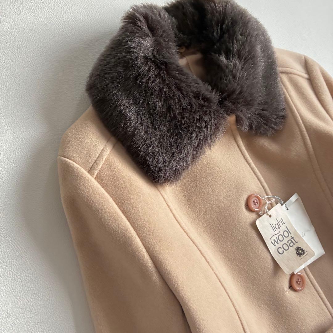 ◆新品◆エフデ◆カシミヤ混上質ロングコート◆ベージュ◆ステンカラー◆M◆