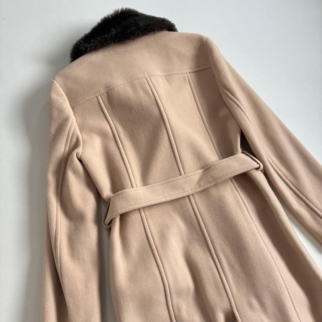 ◆新品◆エフデ◆カシミヤ混上質ロングコート◆ベージュ◆ステンカラー◆M◆