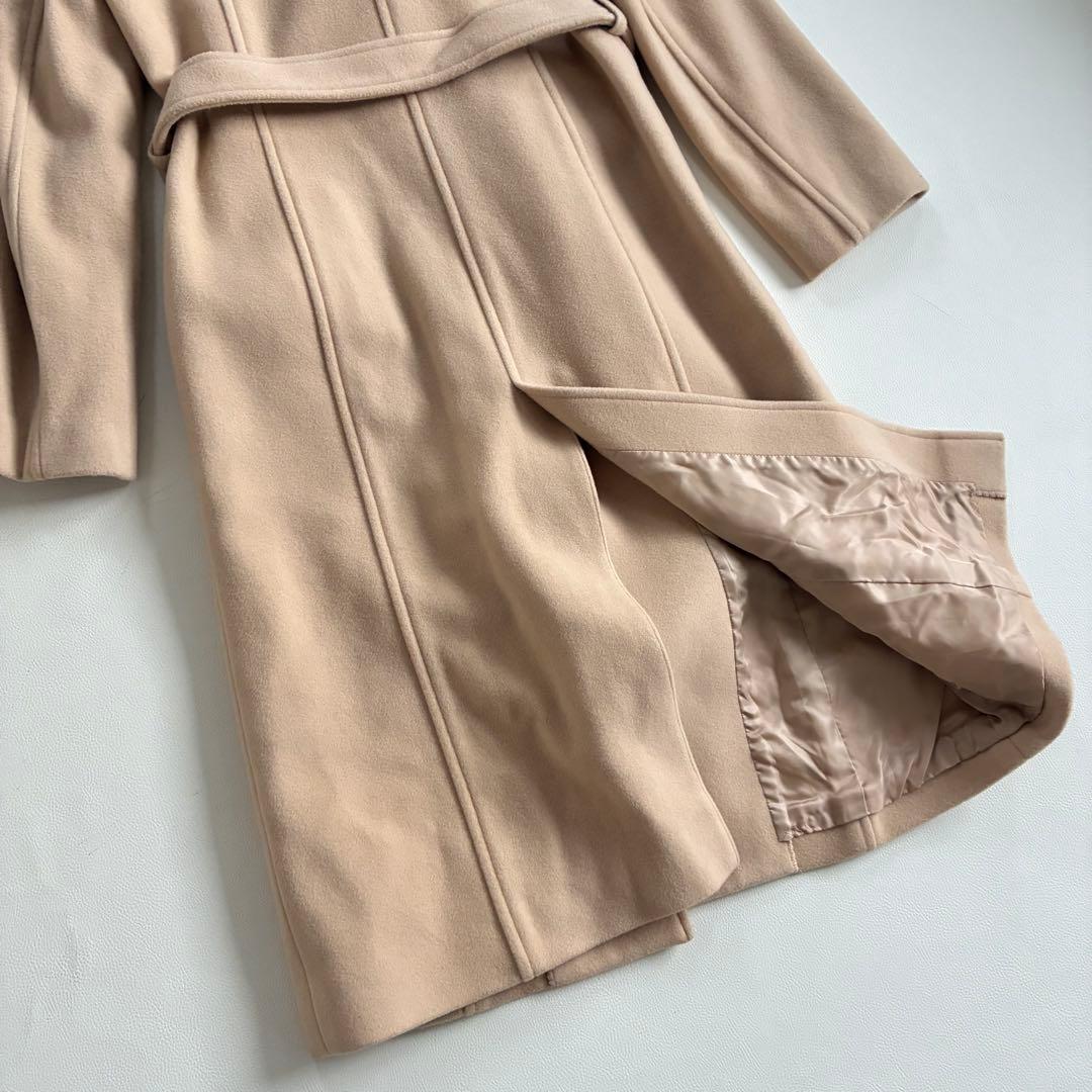 ◆新品◆エフデ◆カシミヤ混上質ロングコート◆ベージュ◆ステンカラー◆M◆