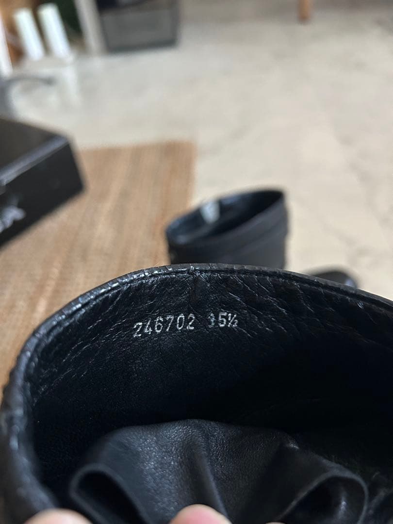 GUCCIブラックレザーショートブーツ