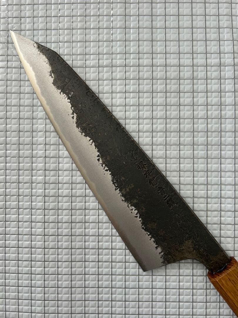 堺孝行 包丁 牛刀 牛刀包丁 焔 紅蓮 安来鋼青紙二号 八角柄 225mm ②