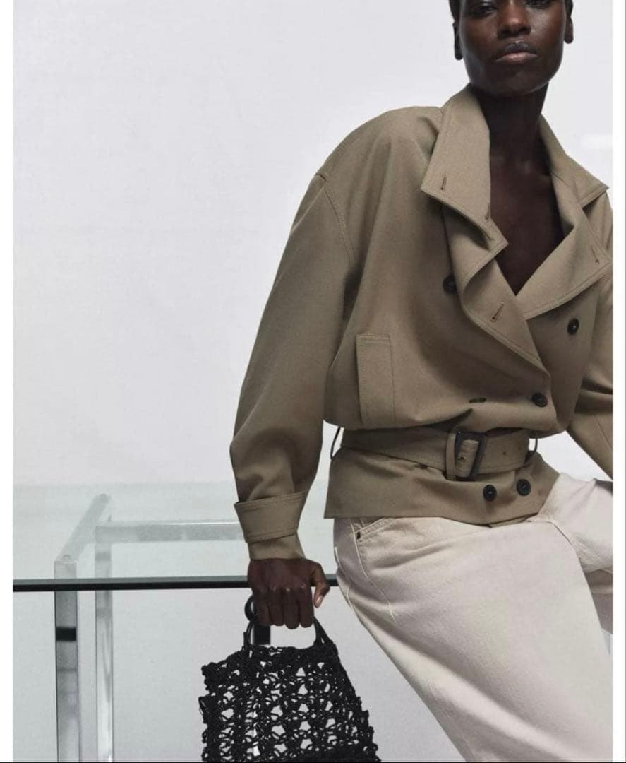 ZARA ベルト付きフルイドジャケット　Mサイズ