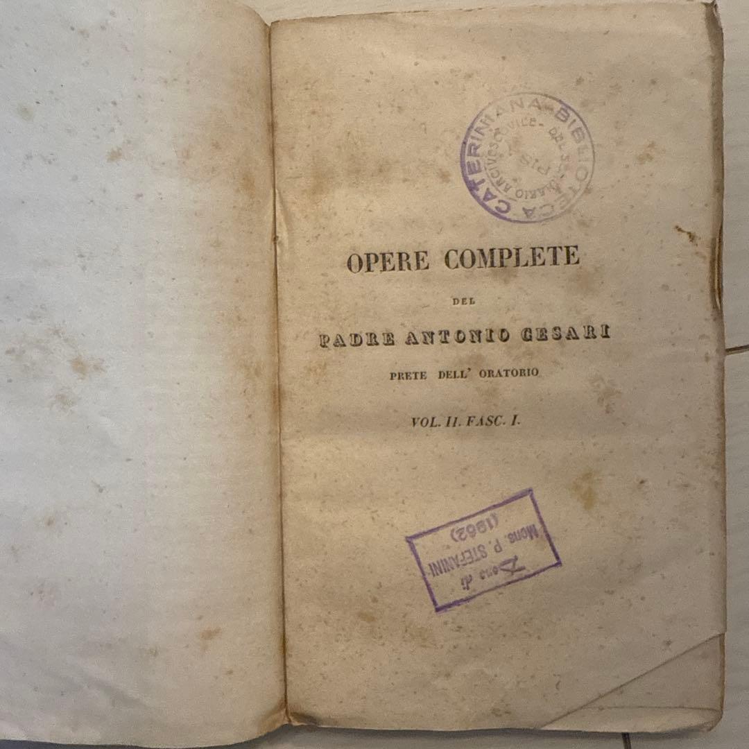 洋書 Opere complete del padre Antonio Cesari