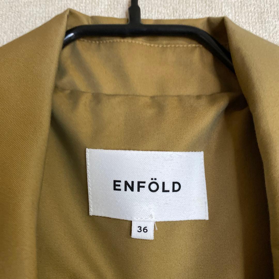 ENFOLD コットンブレンドダブルボタンロングコートsize:36