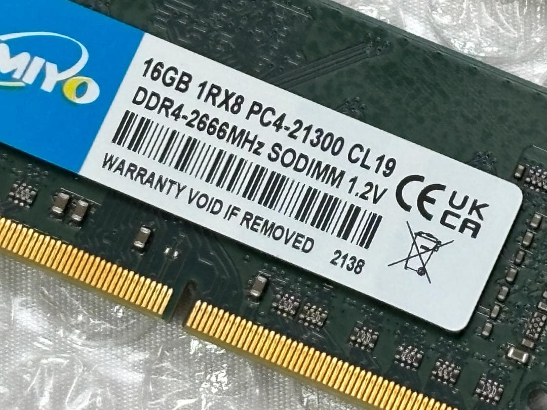 TECMIYO DDR4-2666 SO-DIMM 16GB×2枚 計32GB