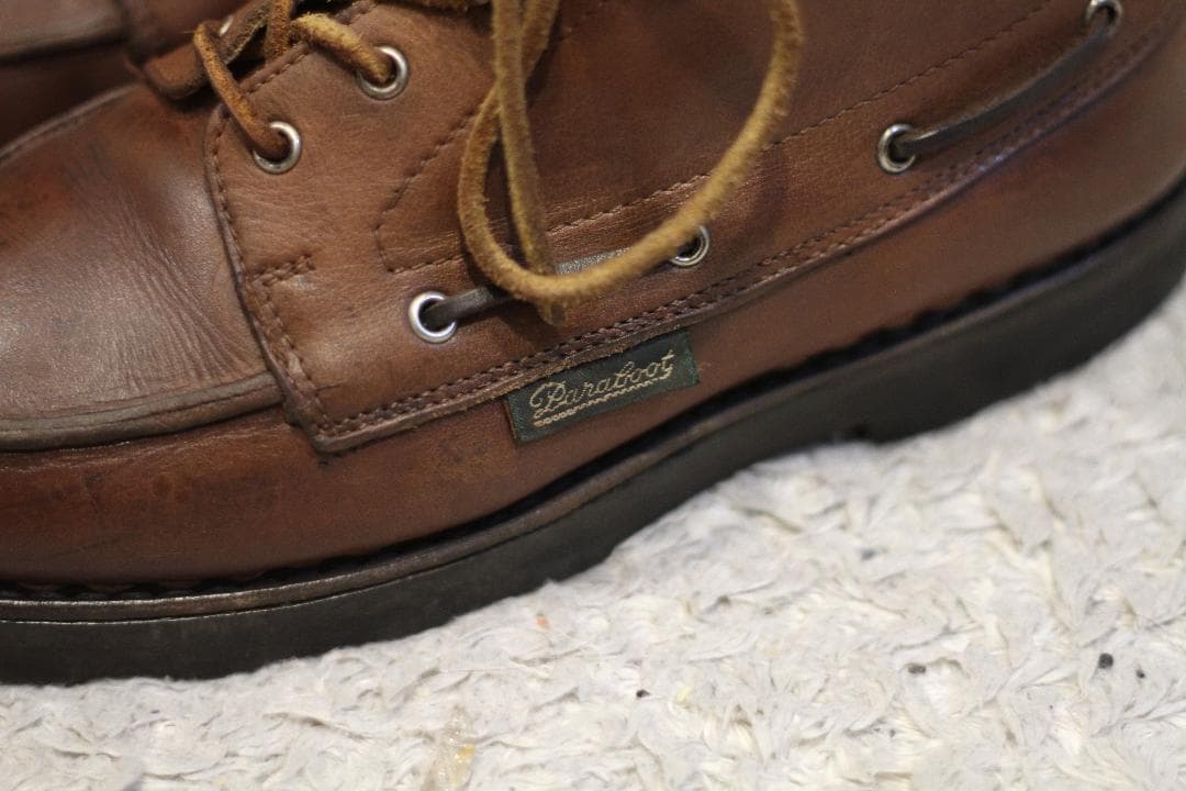 【良品/デカタグ】PARABOOT モカシン ブーツ 8.5(デッキシューズ