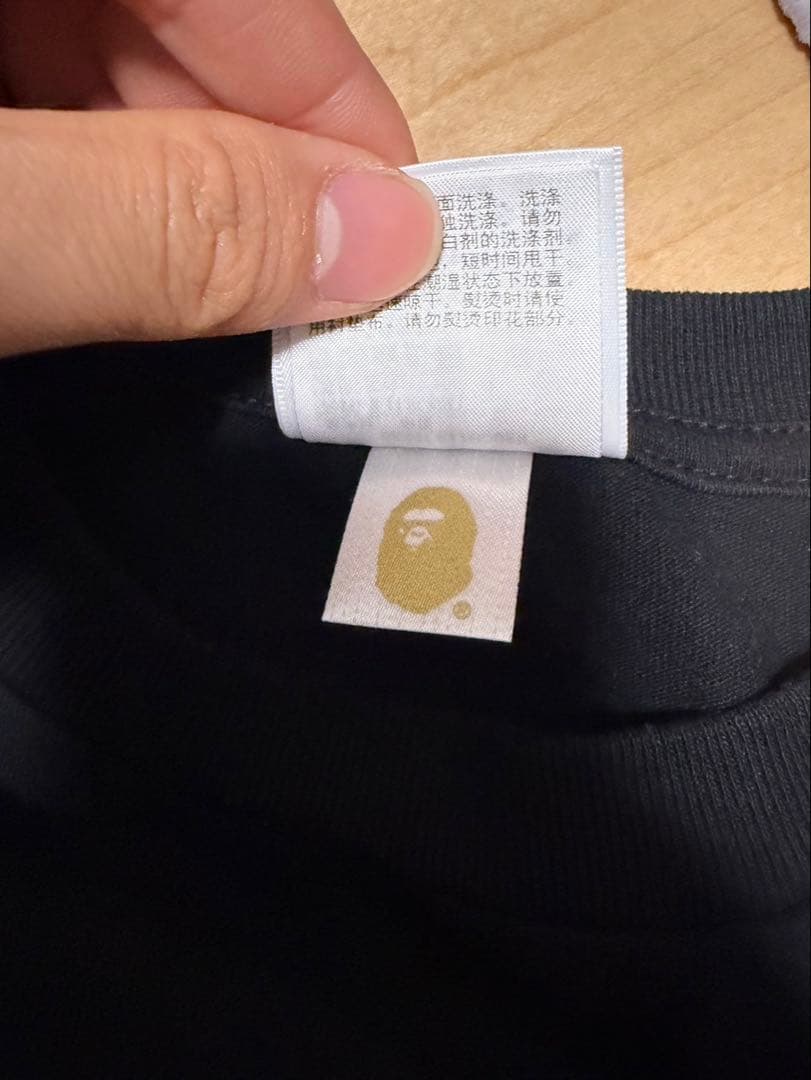 A BATHING APE 半袖Tシャツ ブラック　ピンク　マイロ　BAPE