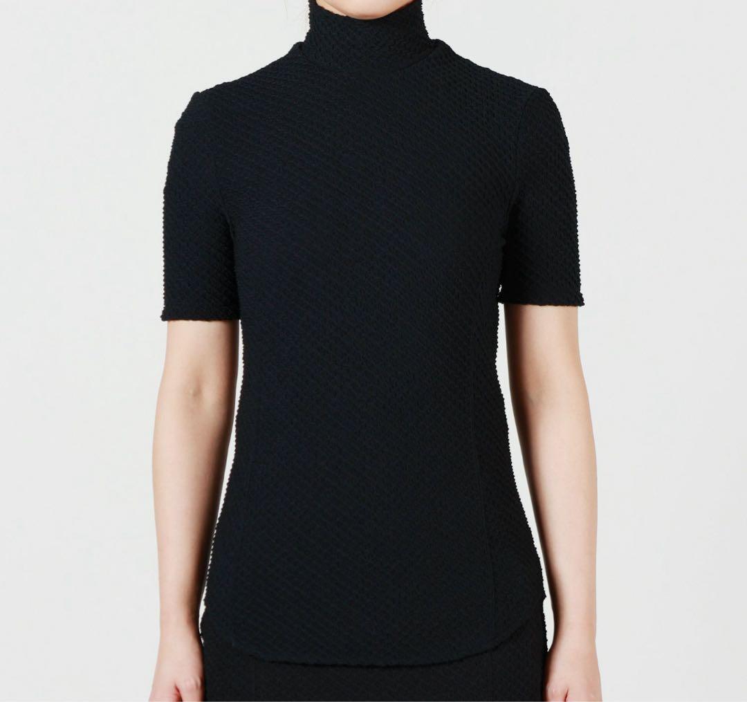トップス Shirring Jersey Jacquard High Neck Top