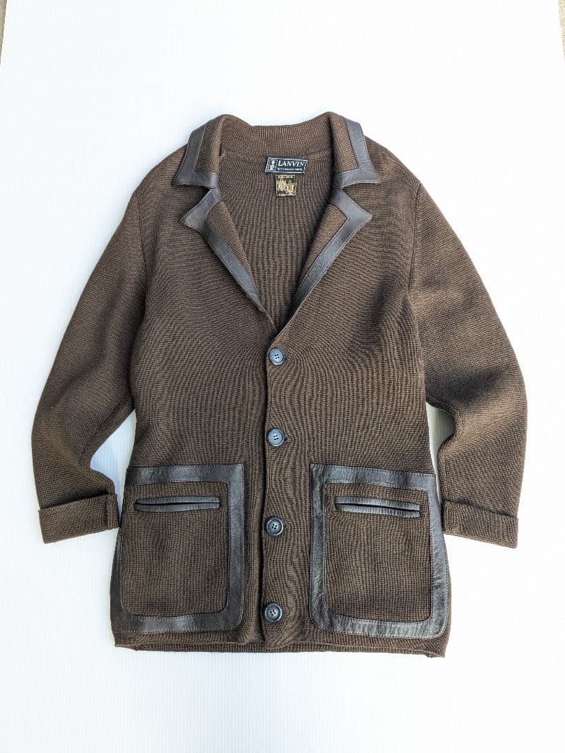 貴重◎ 90's lanvin wool × leather jacket