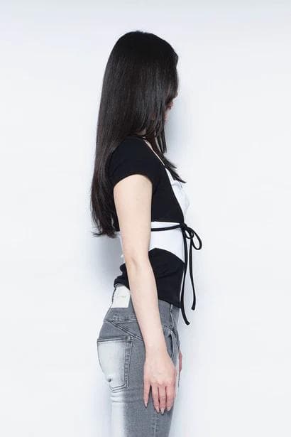 s*n様 theredthread S symbol bicolor tops