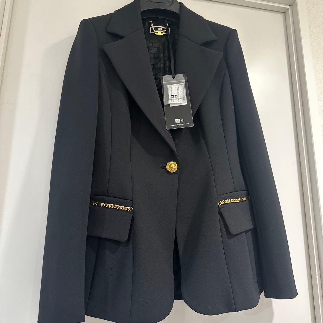 Elisabetta Franchi ブラック テーラードジャケット 38