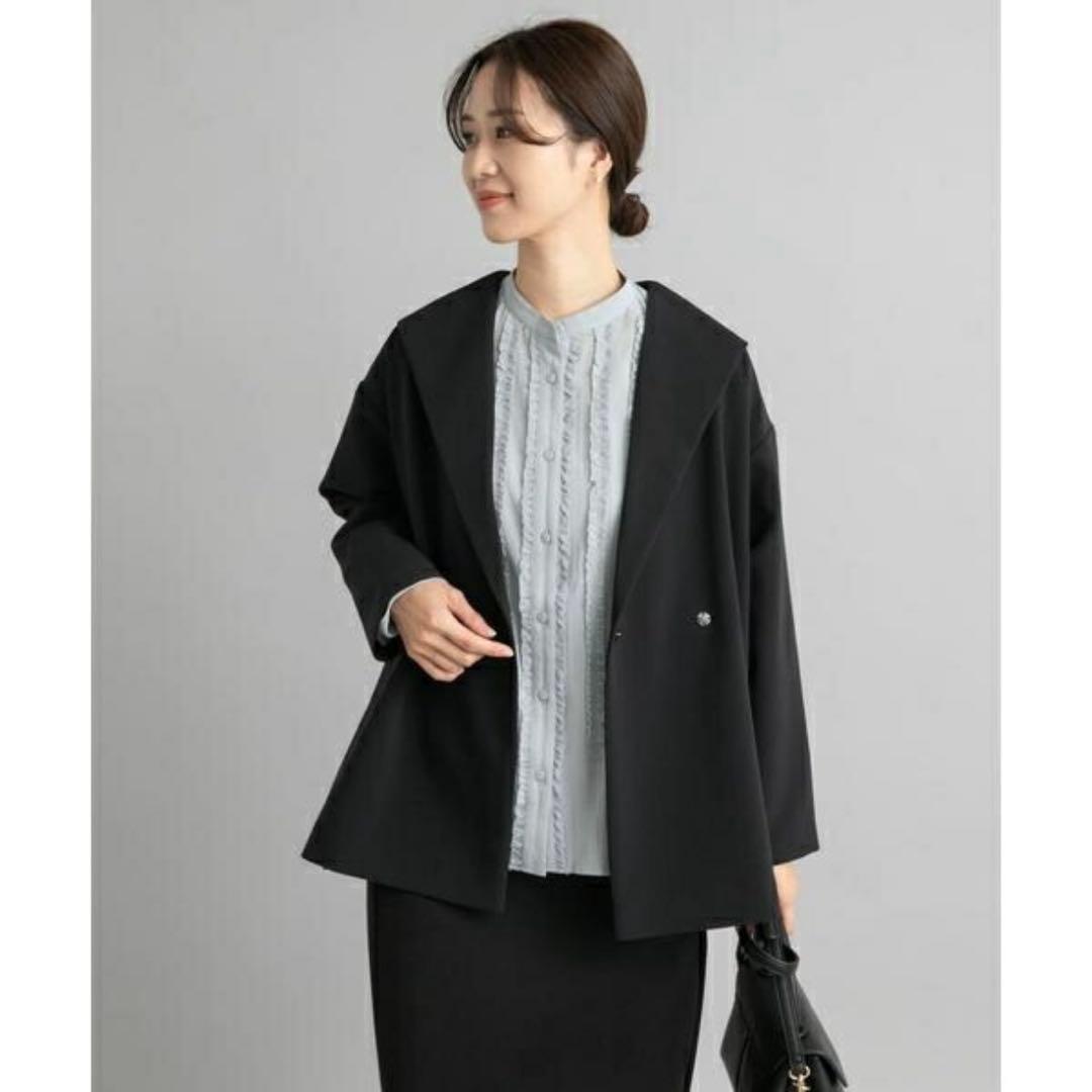 URBAN RESEARCH DOORS ダブルクロス　ショートコート　ブラック