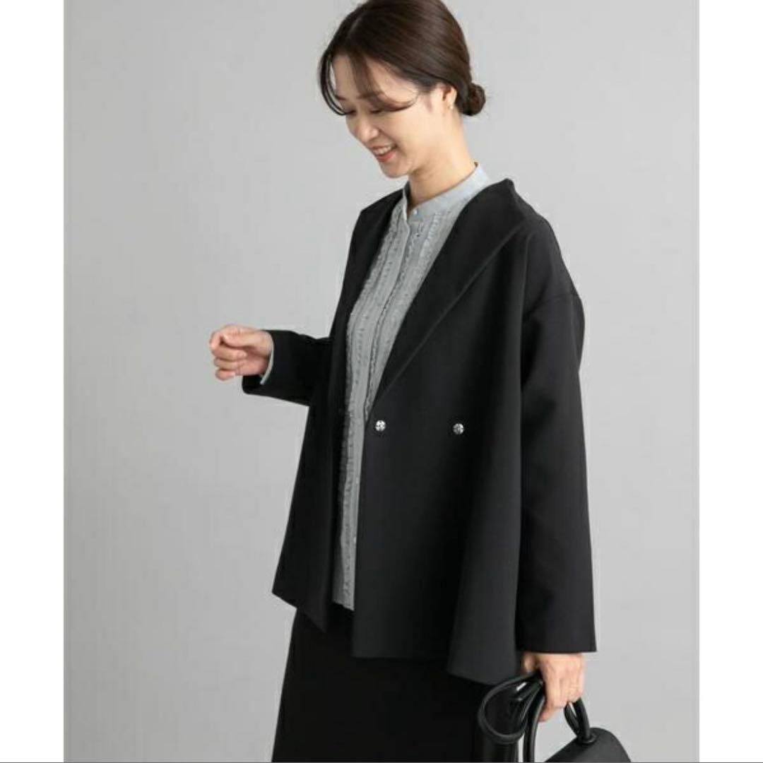 URBAN RESEARCH DOORS ダブルクロス　ショートコート　ブラック