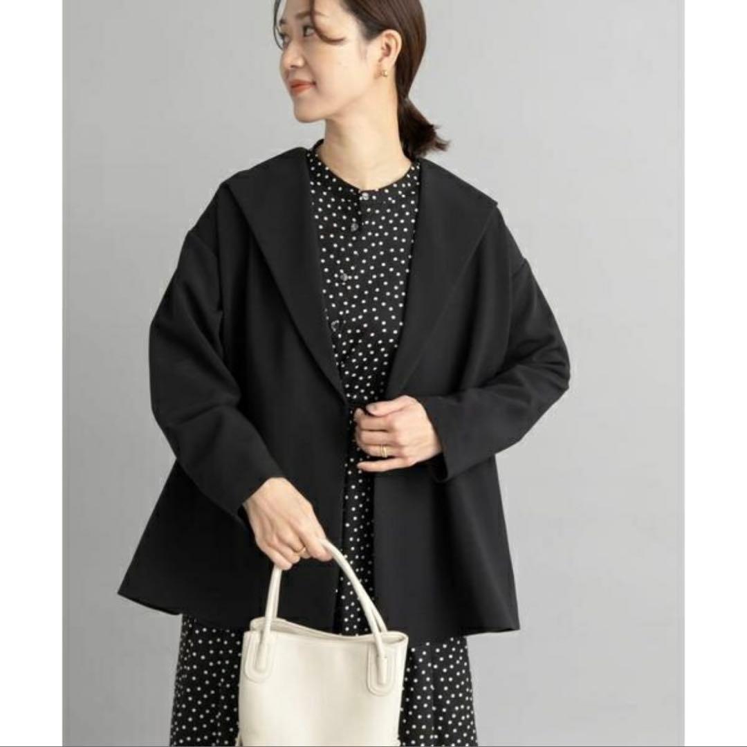 URBAN RESEARCH DOORS ダブルクロス　ショートコート　ブラック