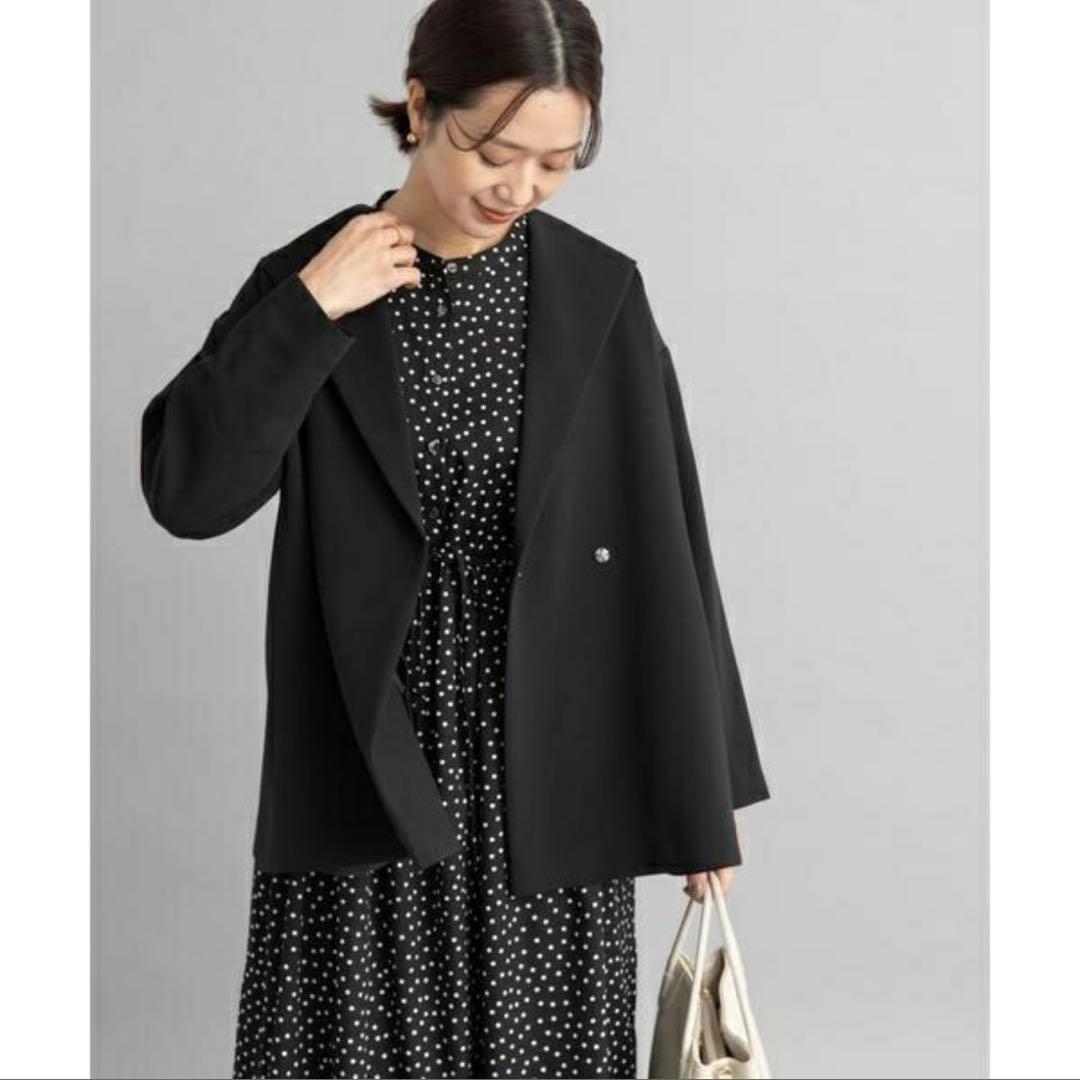 URBAN RESEARCH DOORS ダブルクロス　ショートコート　ブラック