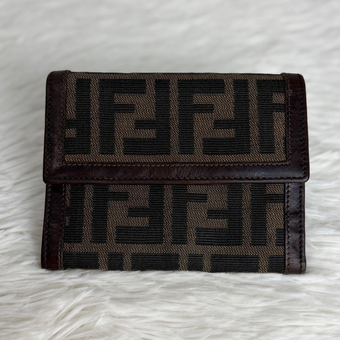 FENDI フェンディ ズッカ柄 FFロゴ キャンバス 折り財布 ウォレット