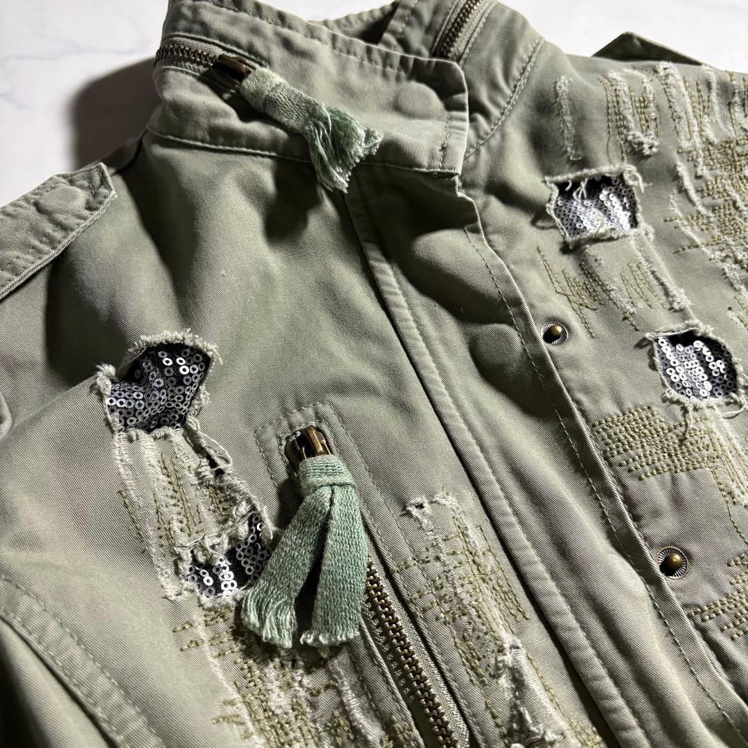 00s y2k military jacket フェアリー グランジ 短丈