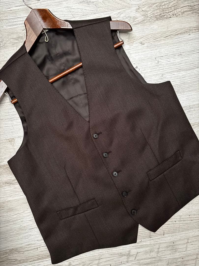 CARUSO カルーゾ　ブラウン スーツ　ベスト　ジレ　美品