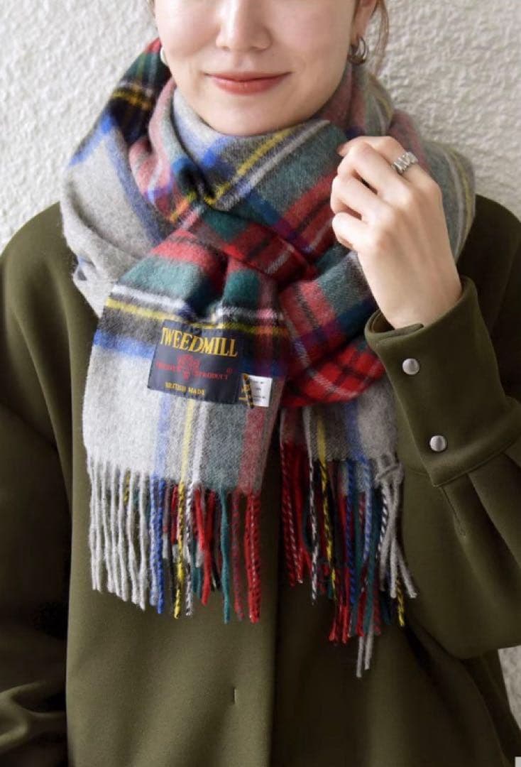 ツイードミル TWEEDMILL ラムウール大判ストール マフラー 50-190