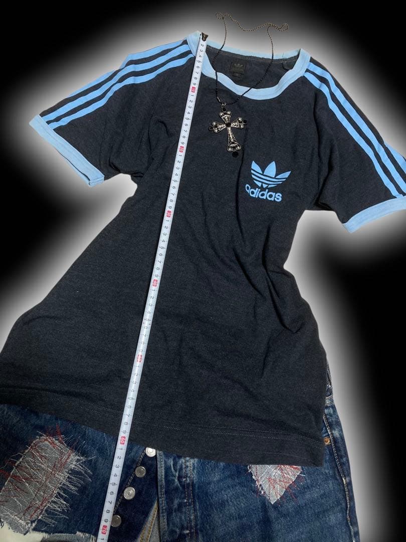 y2k平成ギャルぴちT adidasリンガー3本線フェアリーグランジトレフォイル