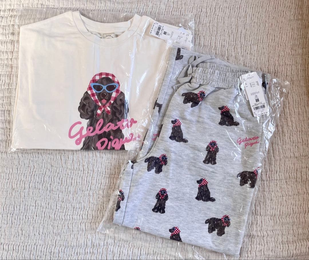 ＊未開封＊スカーフdog ワンポイント ロンT & ロングパンツ セット レッド