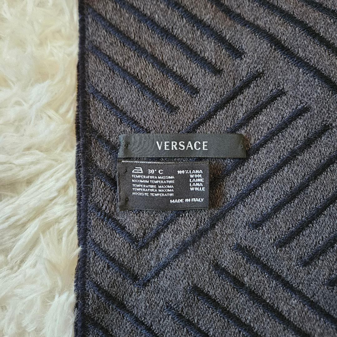 【VERSACE】美品 ヴェルサーチ メデューサ マフラー ストール フリンジ
