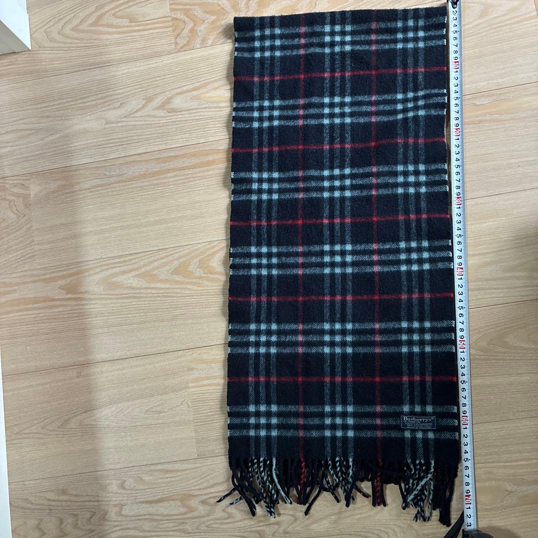 Burberrys 100%カシミヤ チェックマフラー 約30x180cm