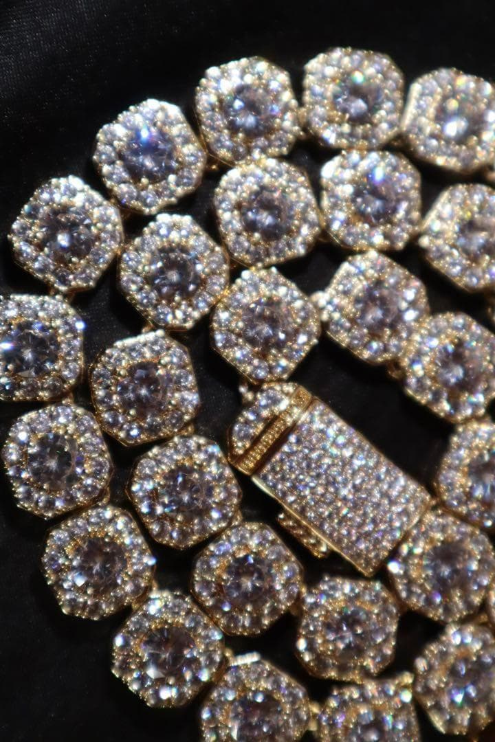 ゴールド 18インチ　テニスチェーン　テニスネックレス　LEX　カッティング