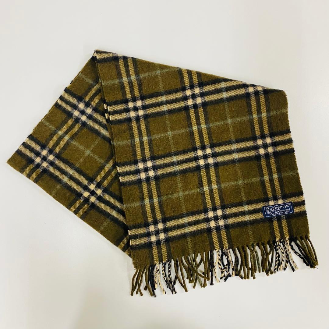 希少 Burberrys カシミヤ100% イギリス製 マフラー チェック柄