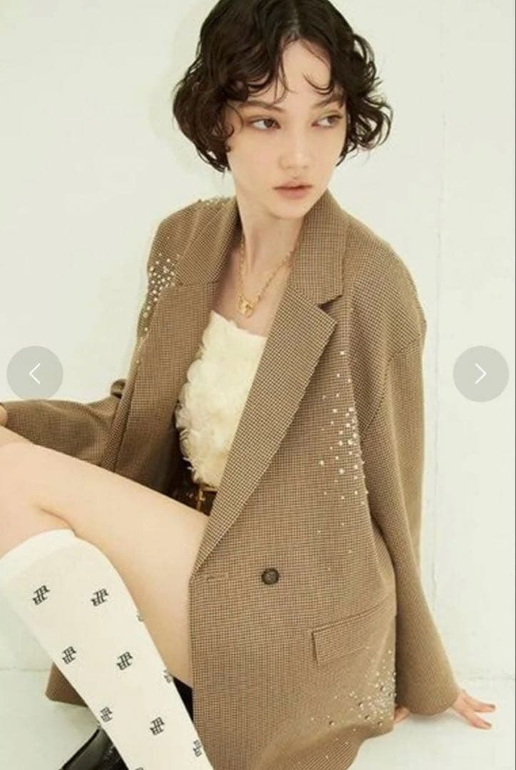 LILY BROWN L.B CANDY STOCKビジューオーバージャケット