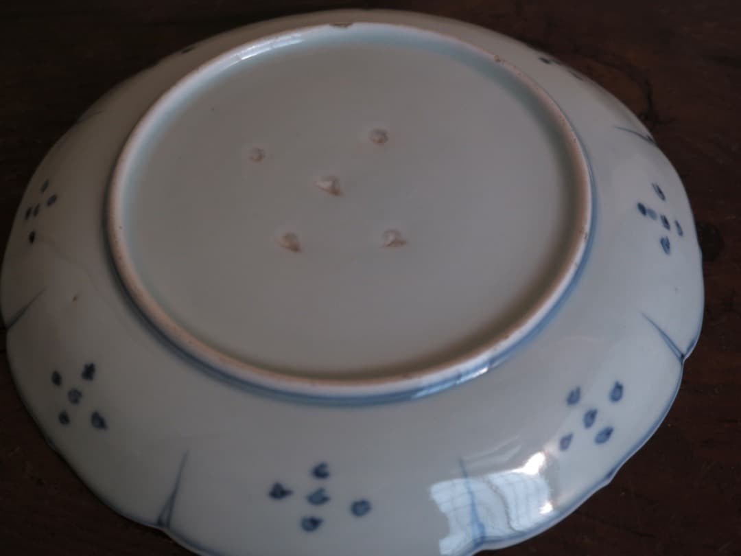 古伊万里　お皿　菓子鉢　陶磁工芸　染付　Q1628