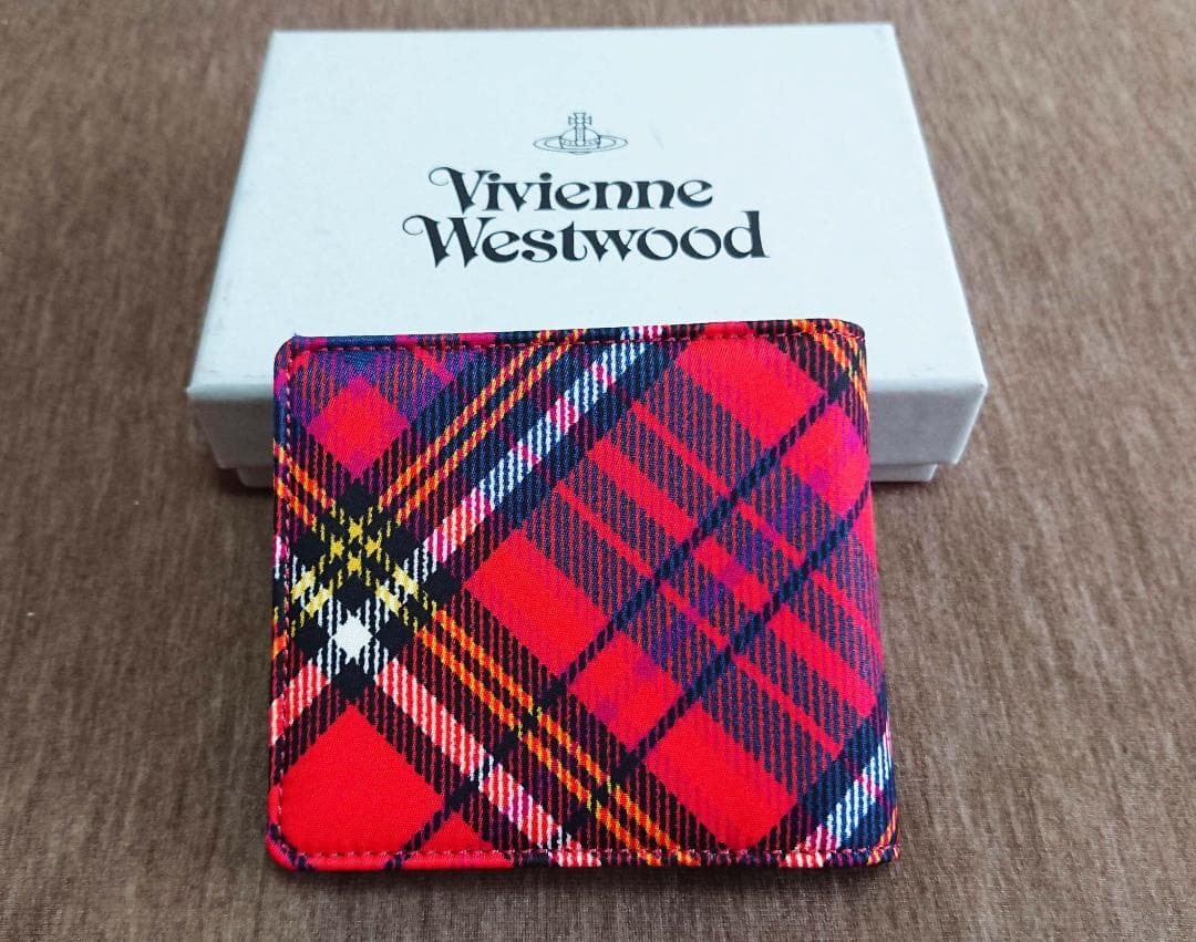 新品 Vivienne Westwood 財布 タータンチェック 赤