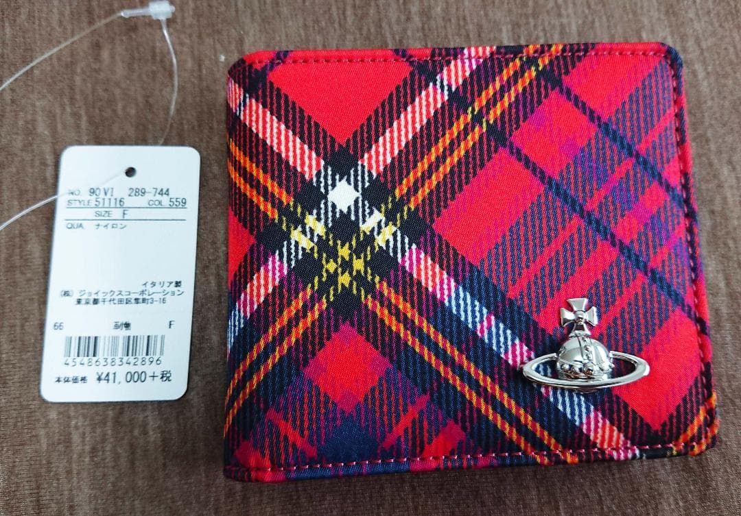 新品 Vivienne Westwood 財布 タータンチェック 赤