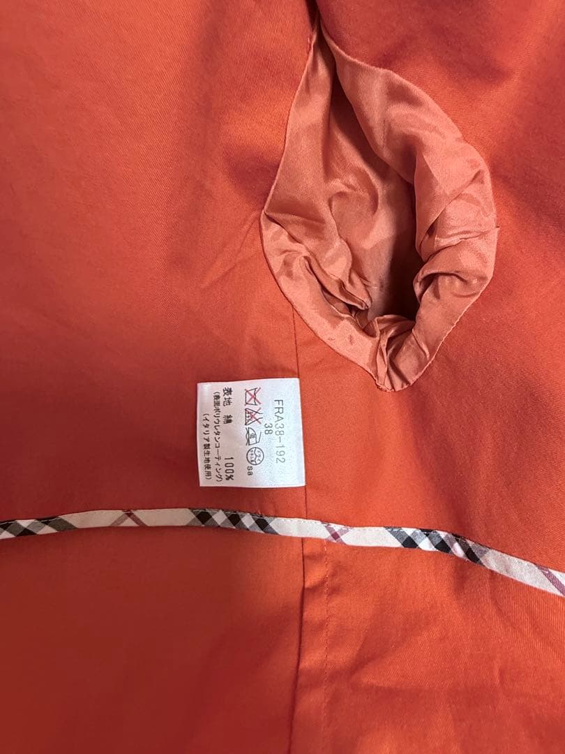 BURBERRY バーバリー スプリングコート オレンジ レディース 美品