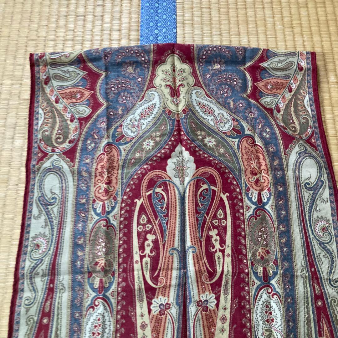ETRO シルク ウール イタリア製 ぺイズリー柄 ストール