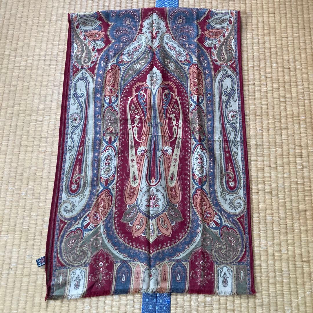ETRO シルク ウール イタリア製 ぺイズリー柄 ストール