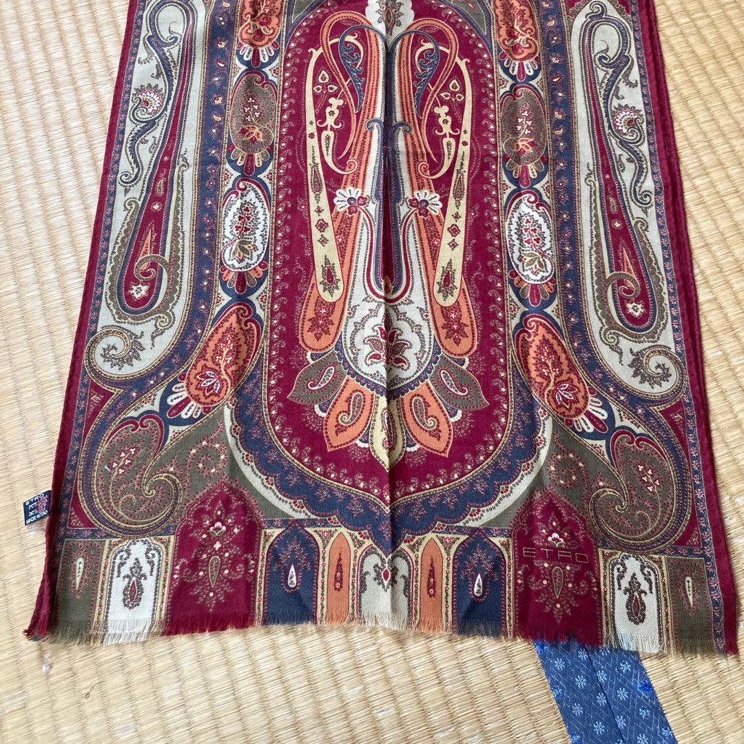 ETRO シルク ウール イタリア製 ぺイズリー柄 ストール