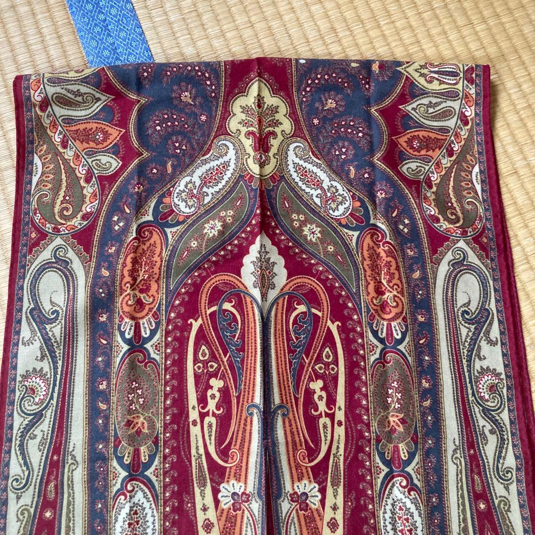 ETRO シルク ウール イタリア製 ぺイズリー柄 ストール