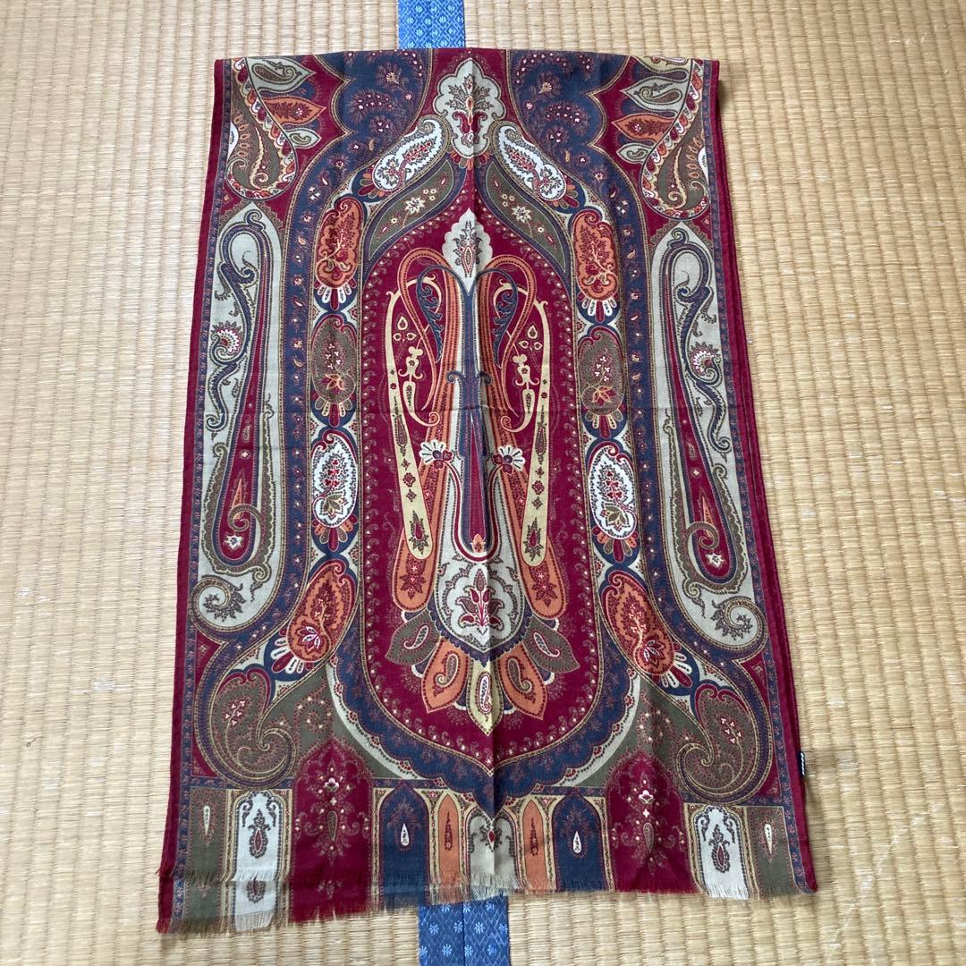 ETRO シルク ウール イタリア製 ぺイズリー柄 ストール