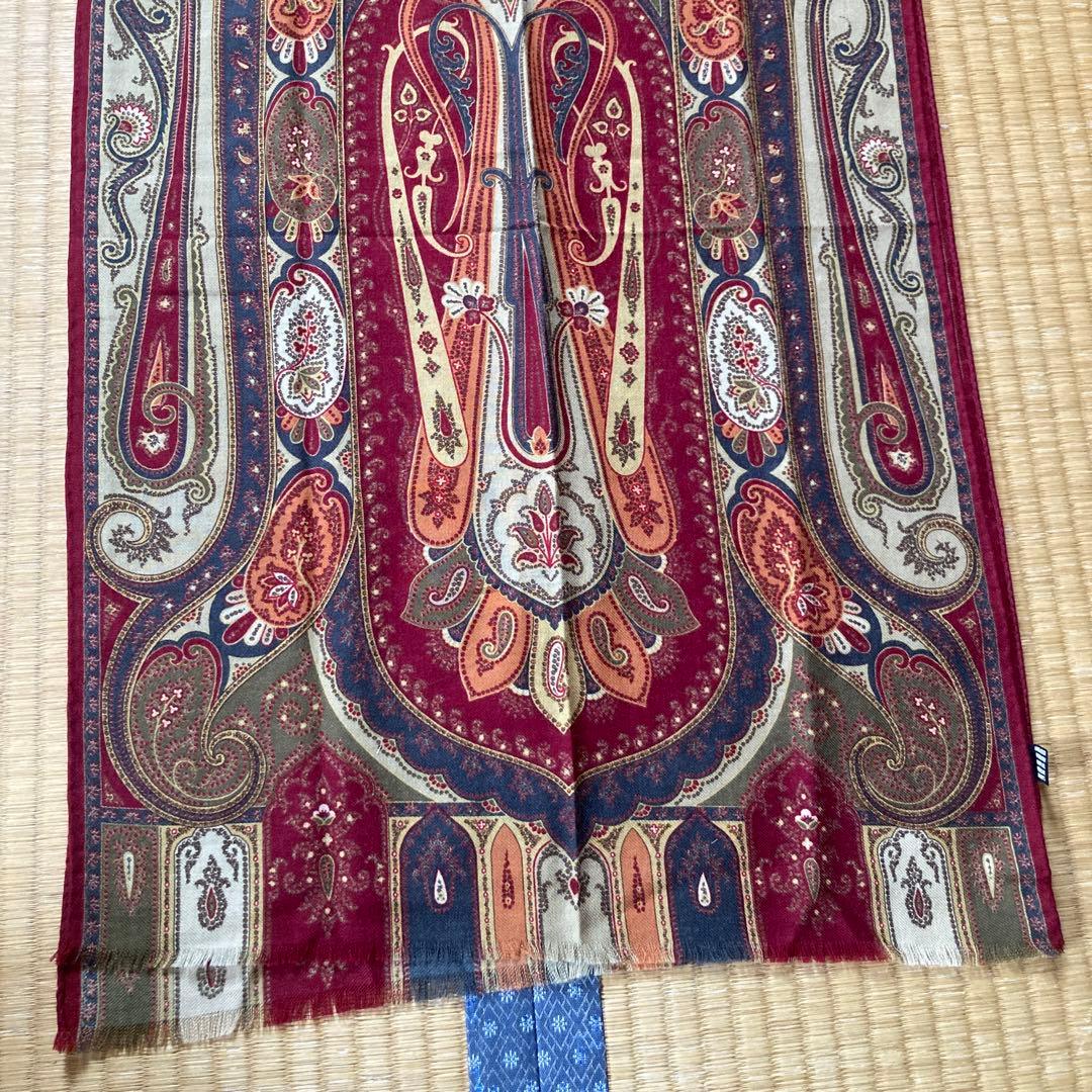 ETRO シルク ウール イタリア製 ぺイズリー柄 ストール