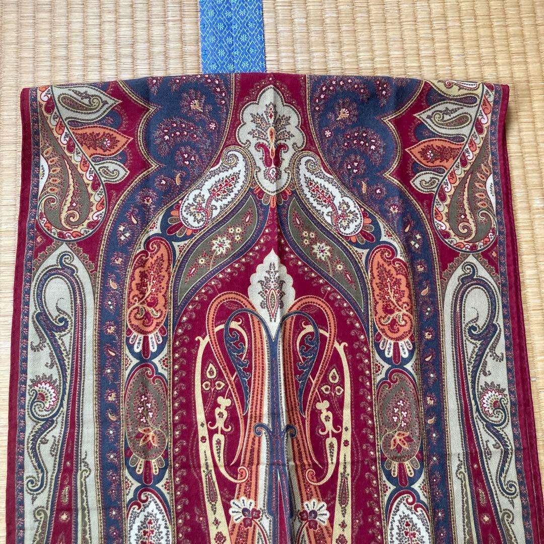 ETRO シルク ウール イタリア製 ぺイズリー柄 ストール