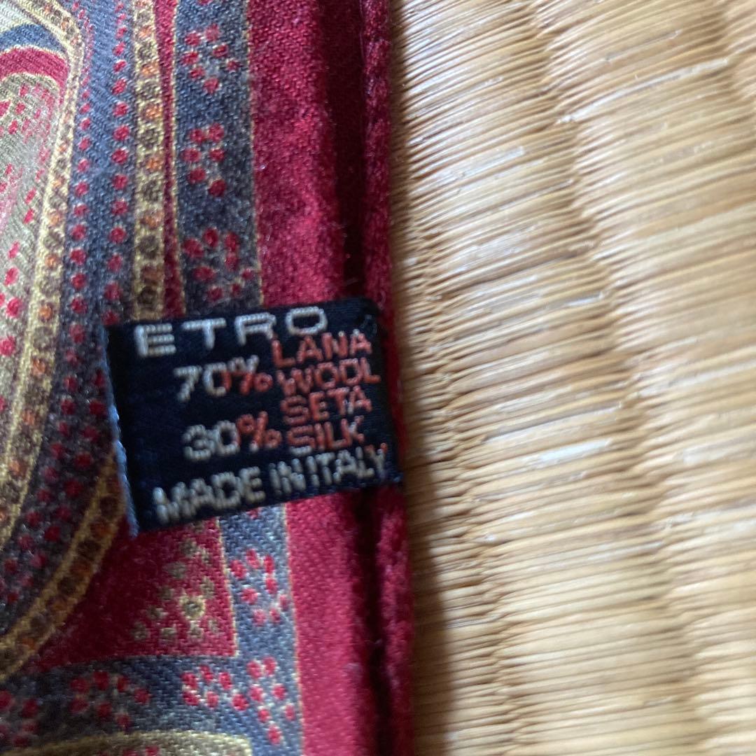 ETRO シルク ウール イタリア製 ぺイズリー柄 ストール