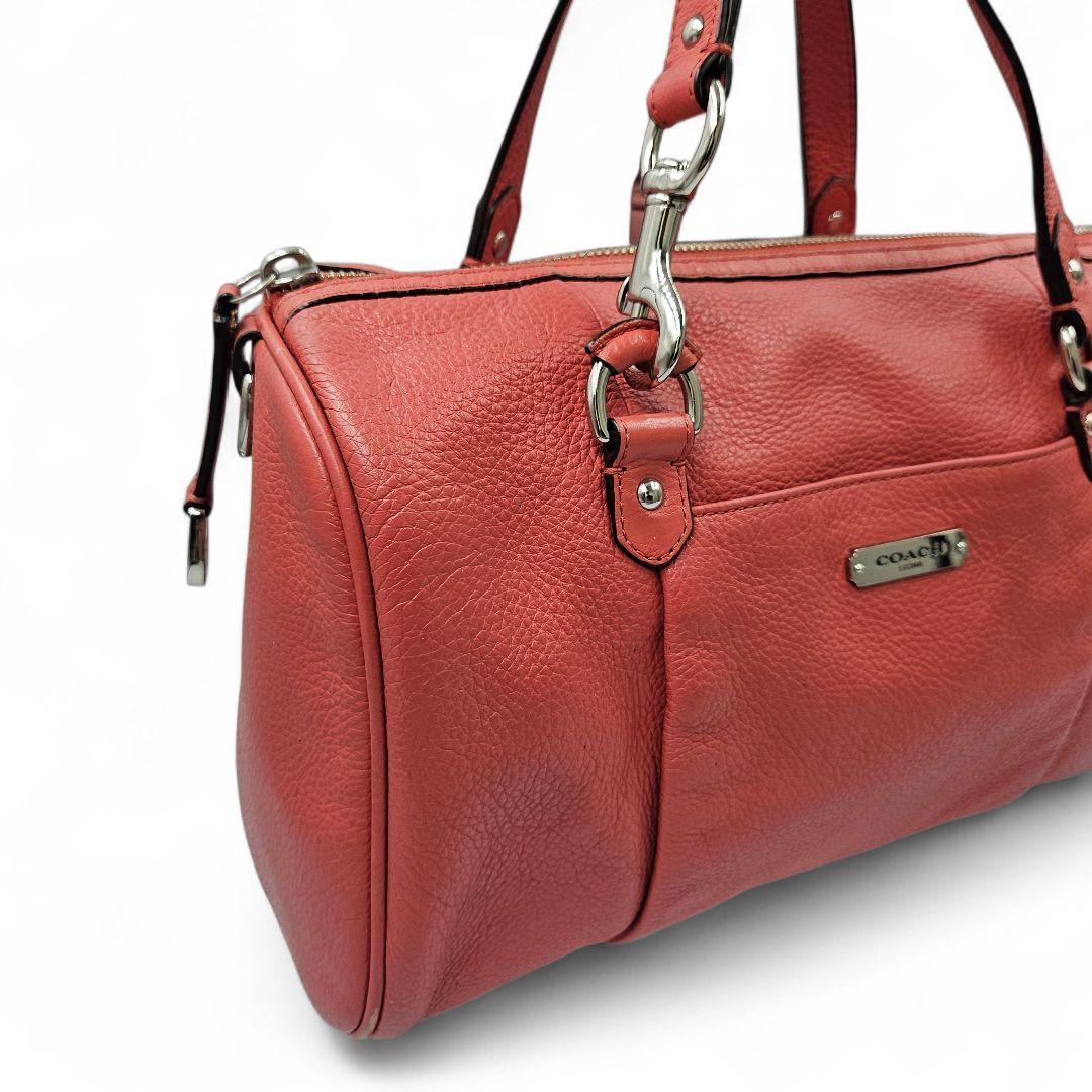 良品　COACH　ミニボストンバッグ　ショルダー2way 　本革レザー