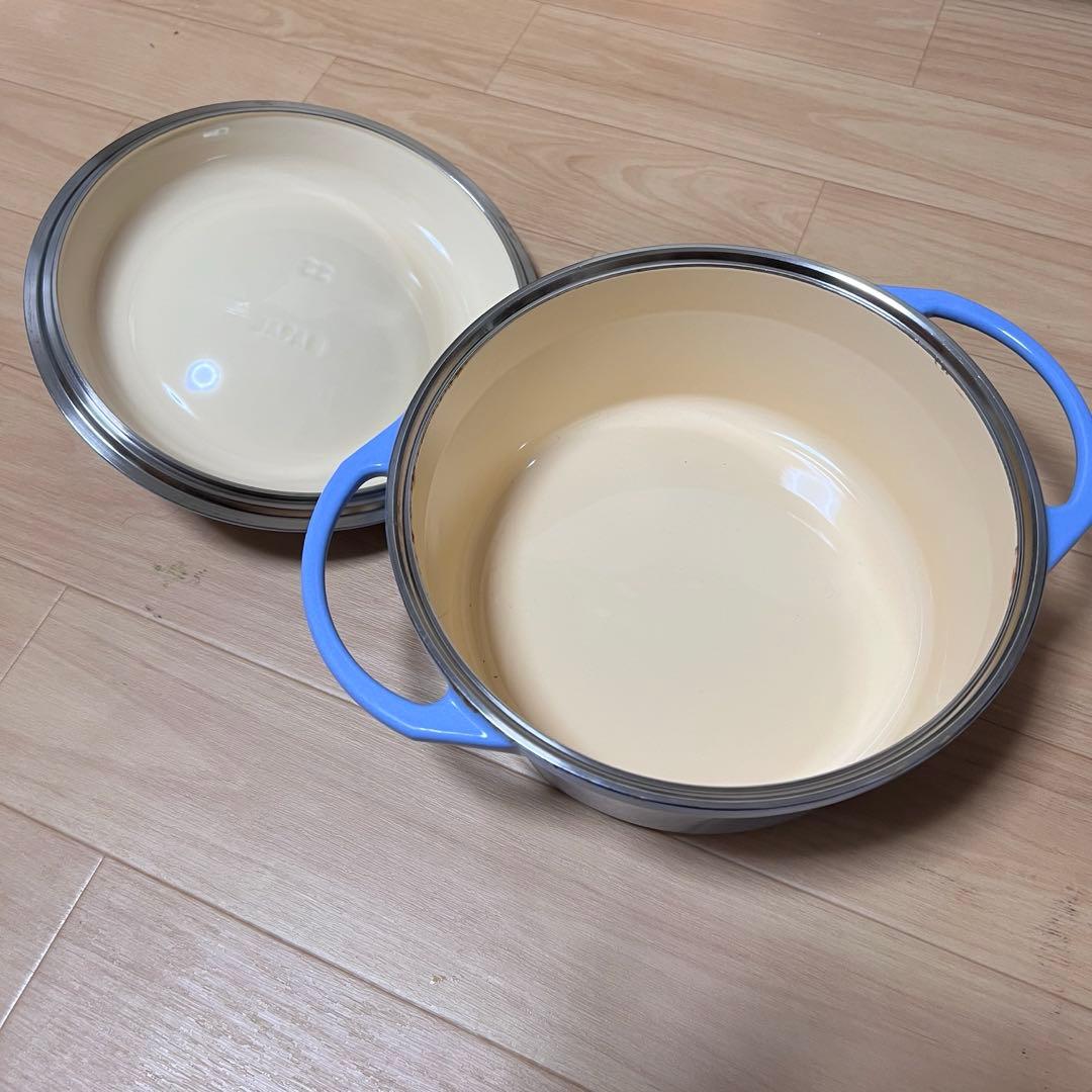 ユ*ゲ様 【未使用】L’hirondelle　深型ホーロー鍋　蒸す・煮る・炊く・