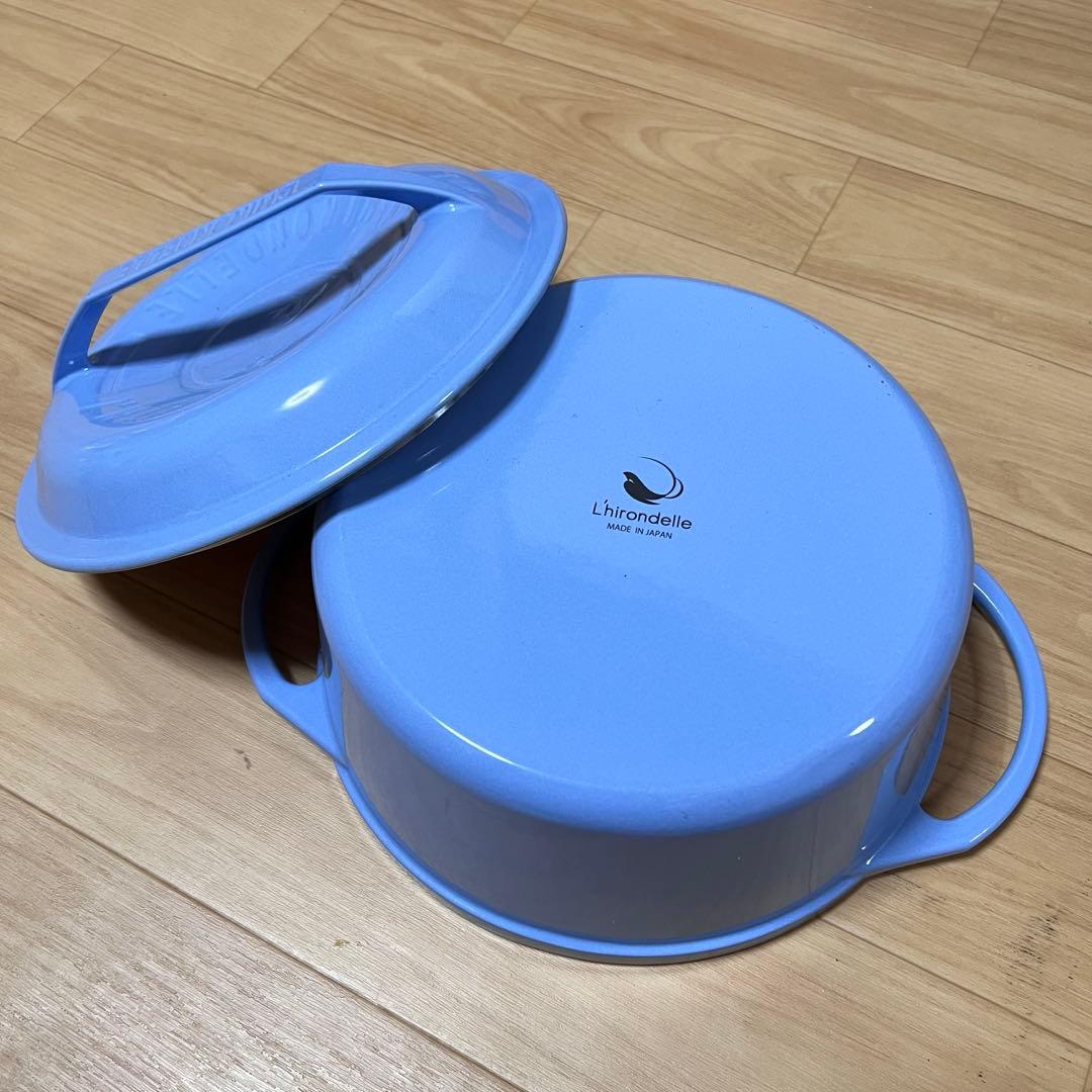 ユ*ゲ様 【未使用】L’hirondelle　深型ホーロー鍋　蒸す・煮る・炊く・