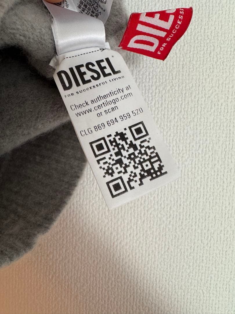 DIESEL(ディーゼル) ニット帽 ビーニー グレー