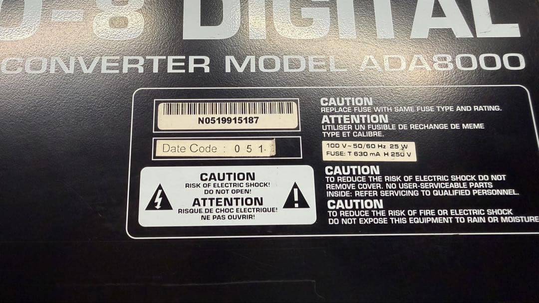 Behringer ULTRAGAIN ADA8000 ジャンク品